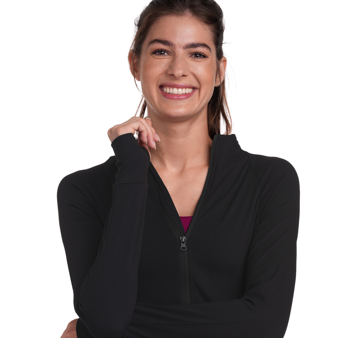 Gina Sports Damen Sport-Jacke mit Reißverschluss schwarz