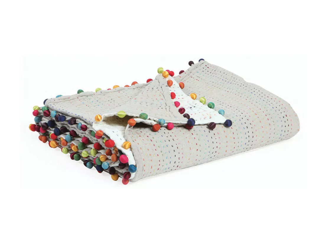 Courtepointe uni Gastounet multico 220 x 220 cm Vivaraise