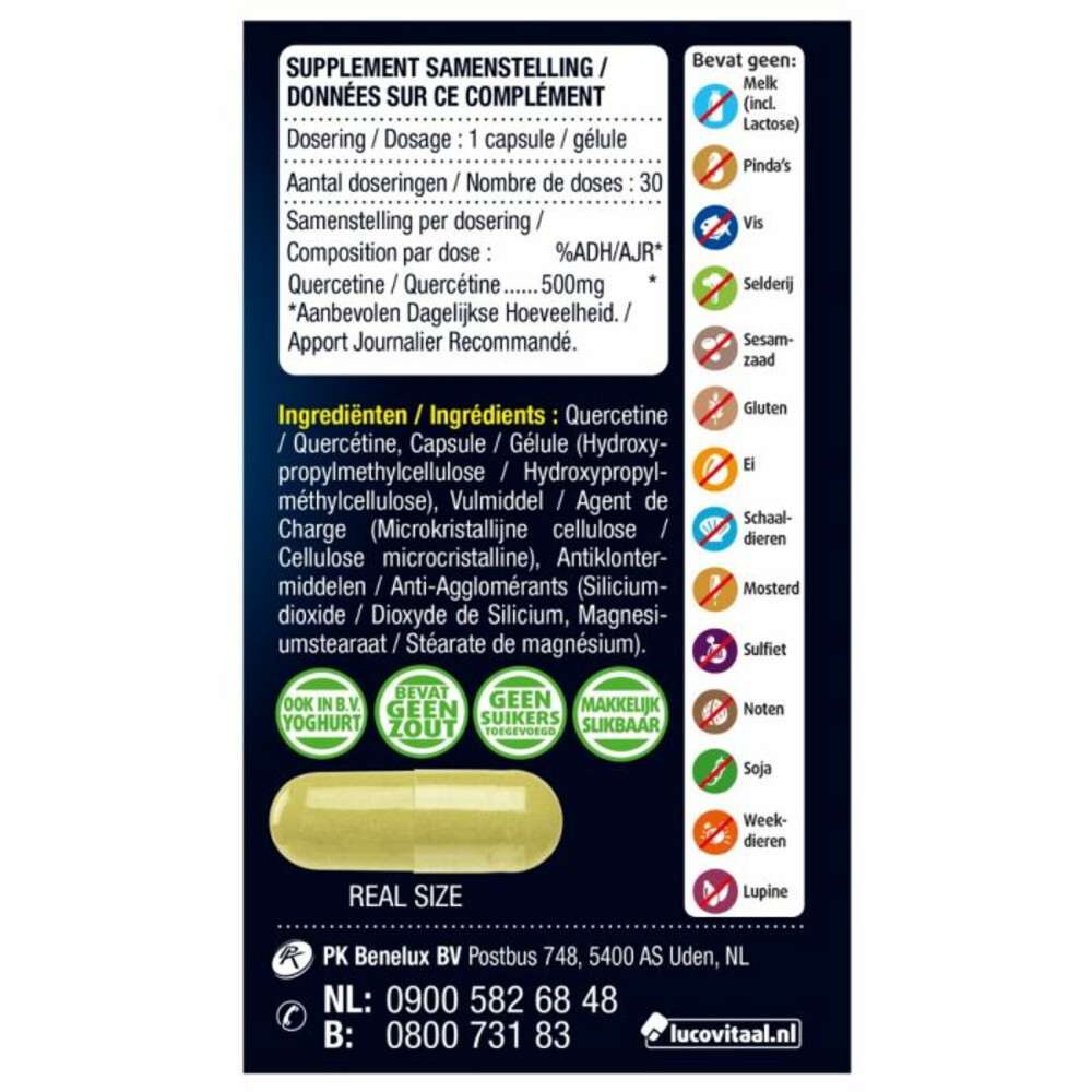 2x Lucovitaal Quercetine 500mg 30 capsules