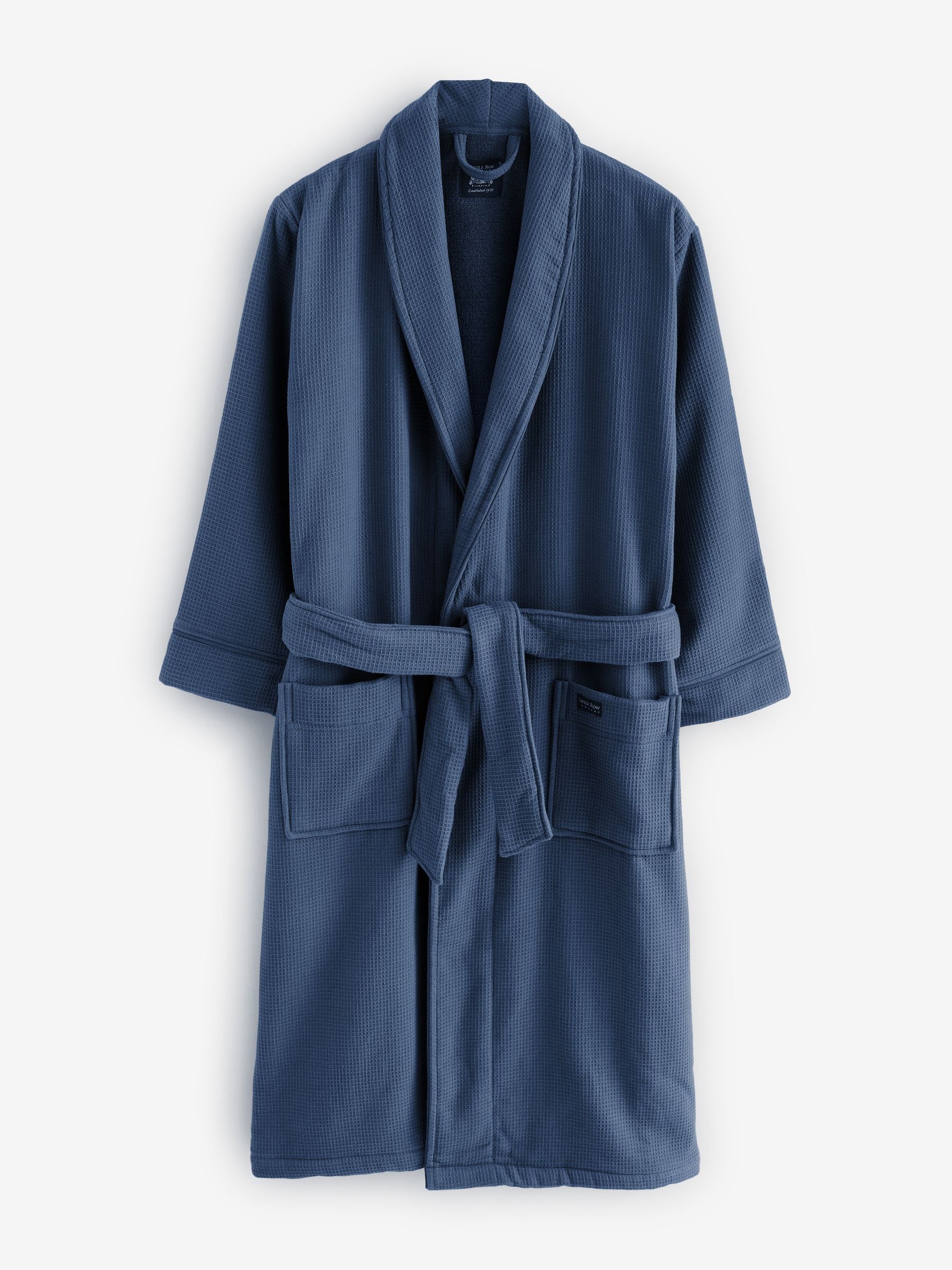 Blauw - Savile Row Company 100% Cotton Waffle Dressing Gown With Terry Lining