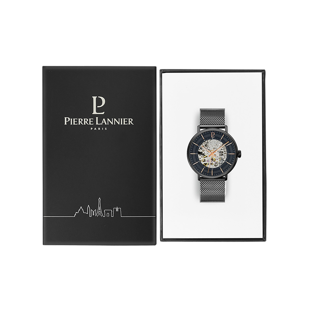 Montre Pierre Lannier homme automatique acier noir