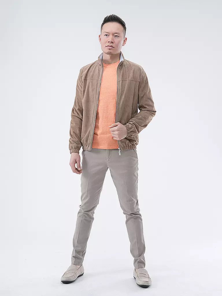 ELEVENTY Lederjacke hellbraun