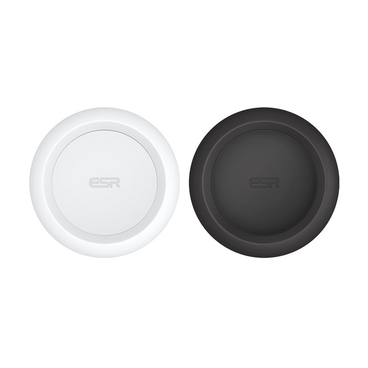 (2er Set) Apple AirTag Stick-On Silikon Case Hülle - Weiss / Schwarz