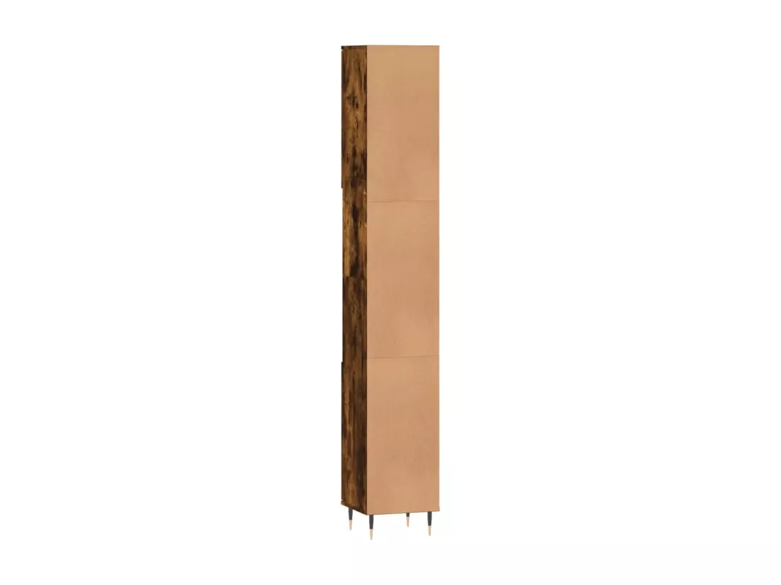 Armoire de bain chêne fumé 30x30x190 cm bois d'ingénierie
