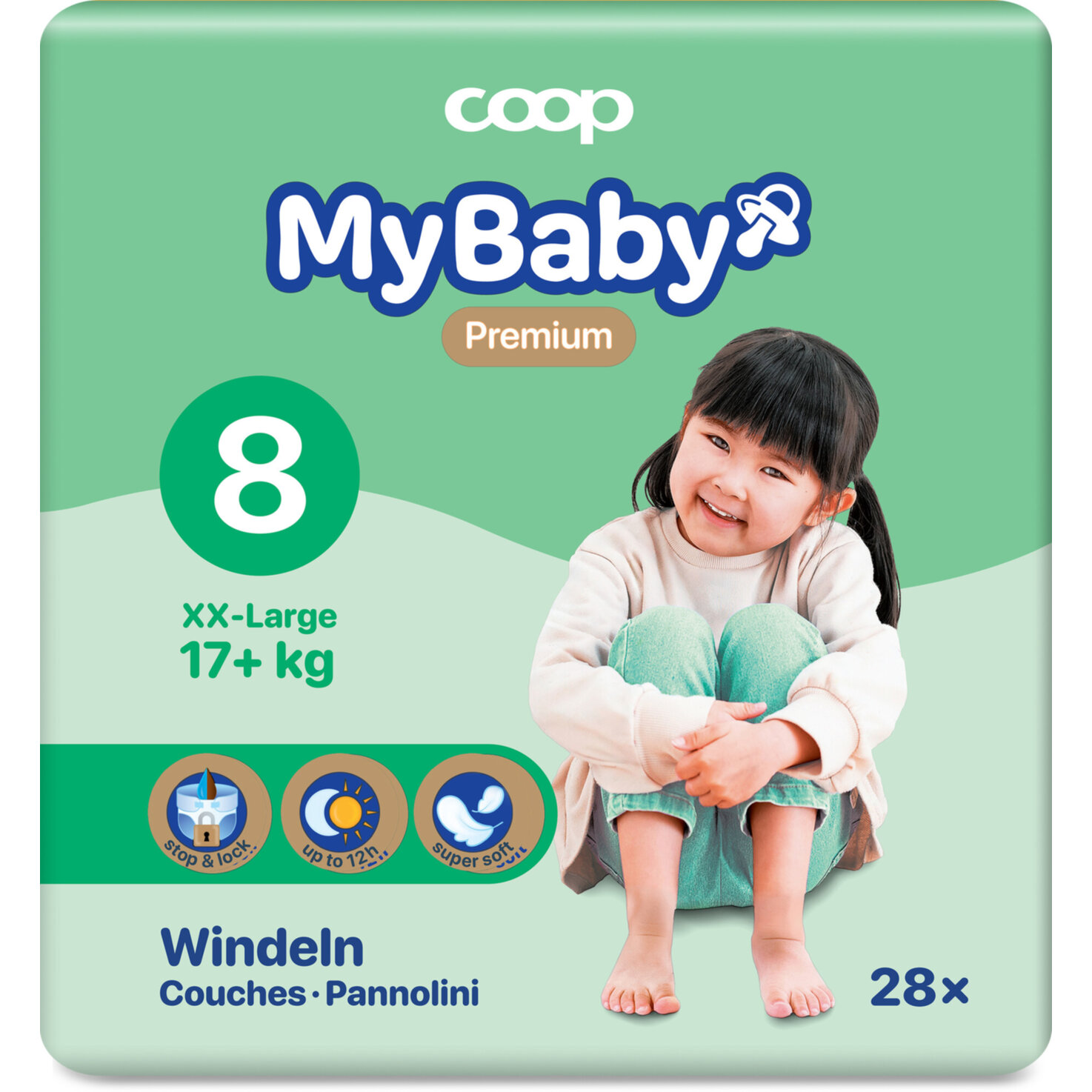 My Baby Windeln Premium XXLGrösse 8, 17+kg, 28 Stück