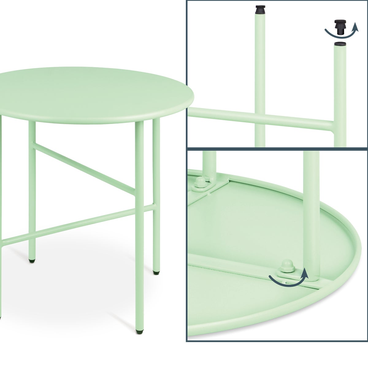 Beautissu Finn bijzettafel Ø 53x36cm munt metaal