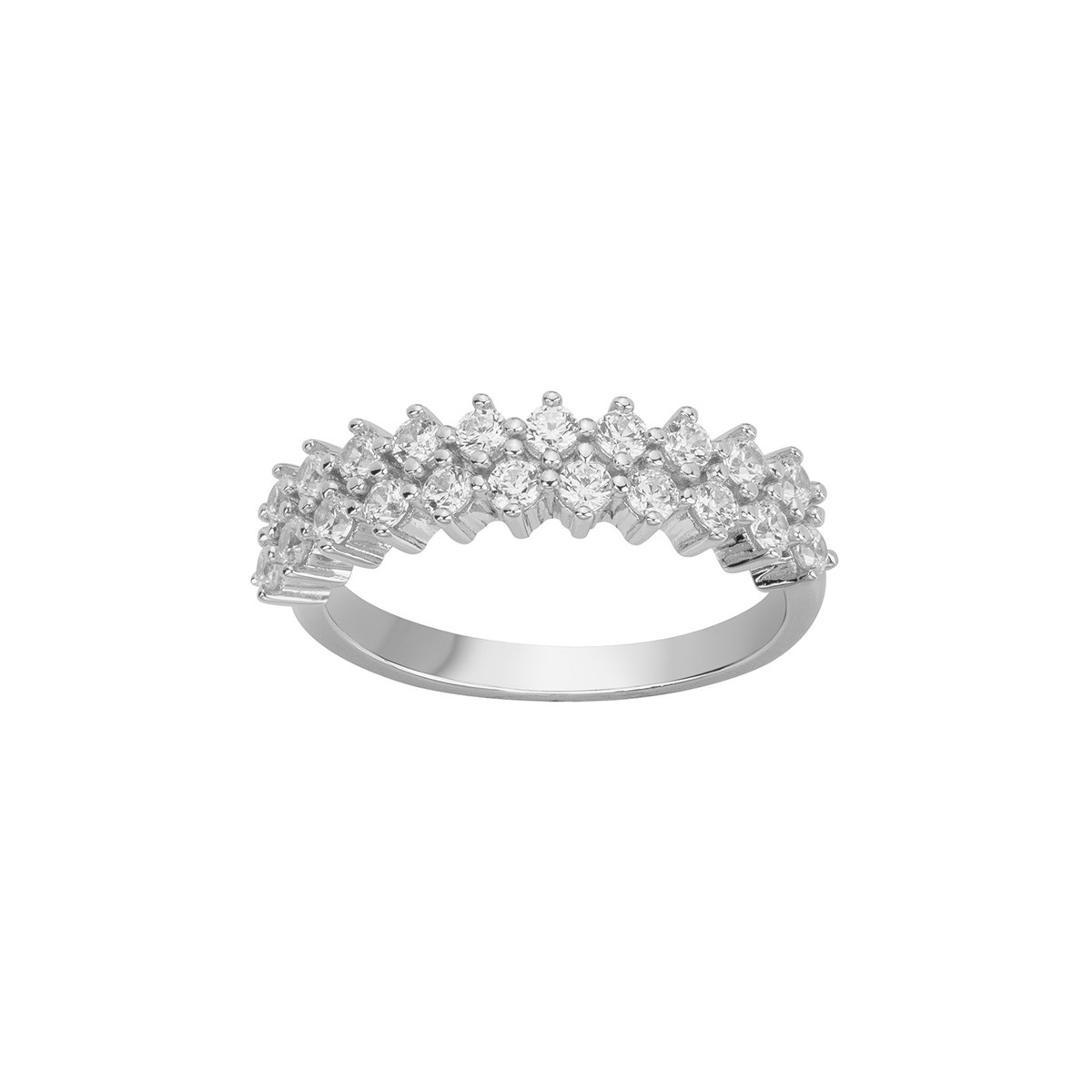 Bague en Argent avec oxyde de zirconium blanc