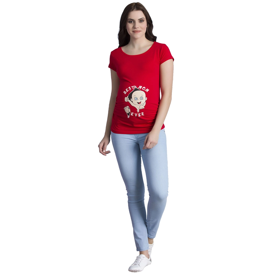 M.M.C. Umstandsshirt Best Mom Ever mit Motiv Rot