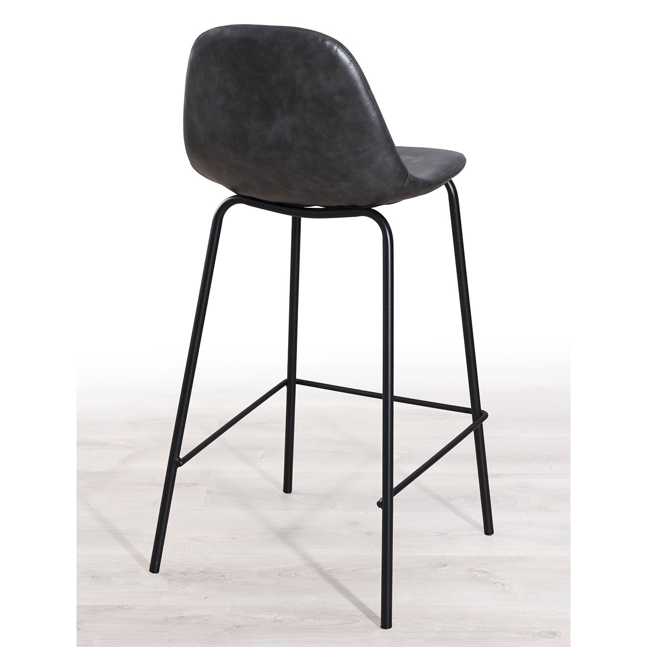 Macabane 2 Chaises de bar John noires - 41x45x87 cm