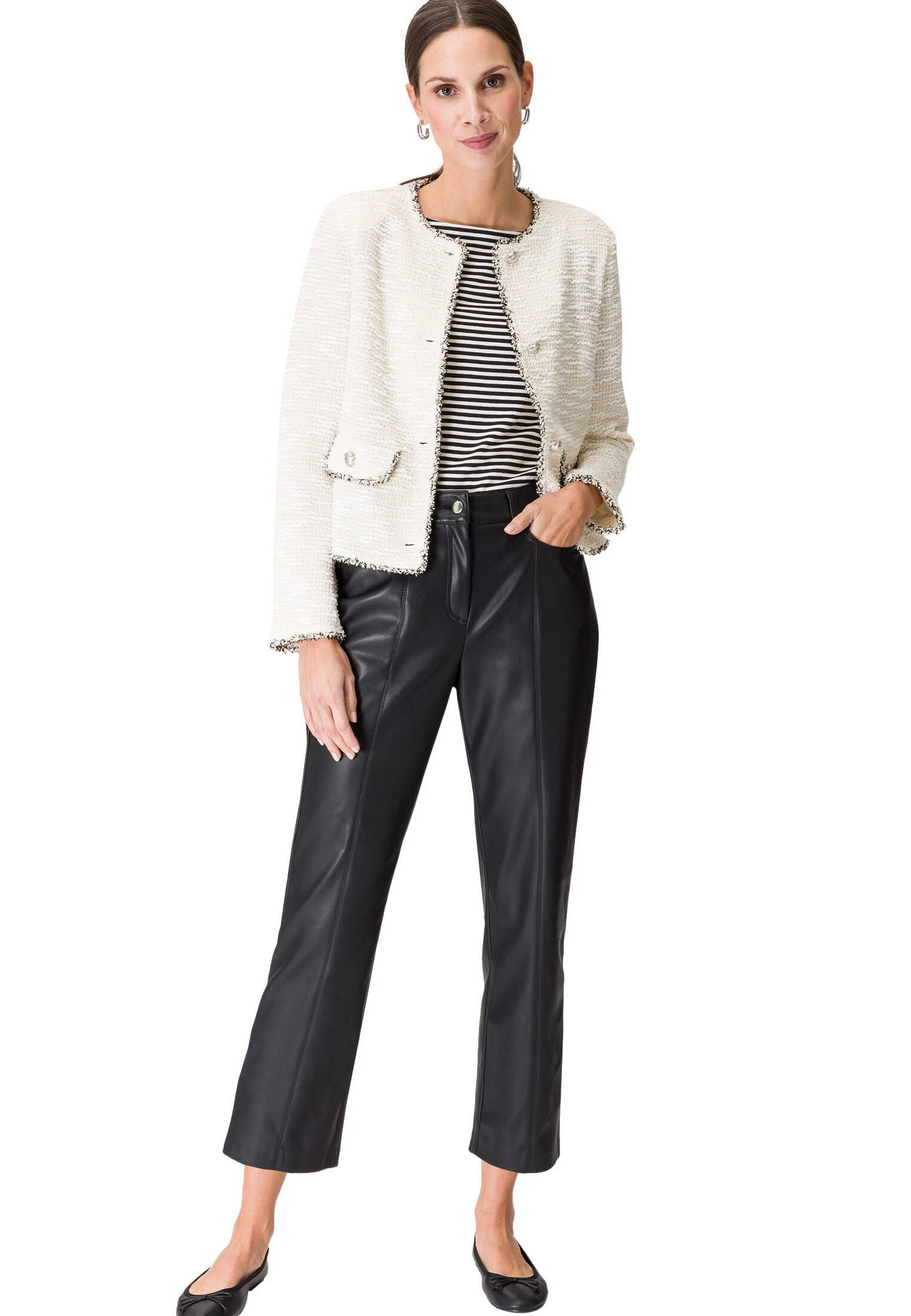 zero| Damen Hose in Lederoptik 26 Inch