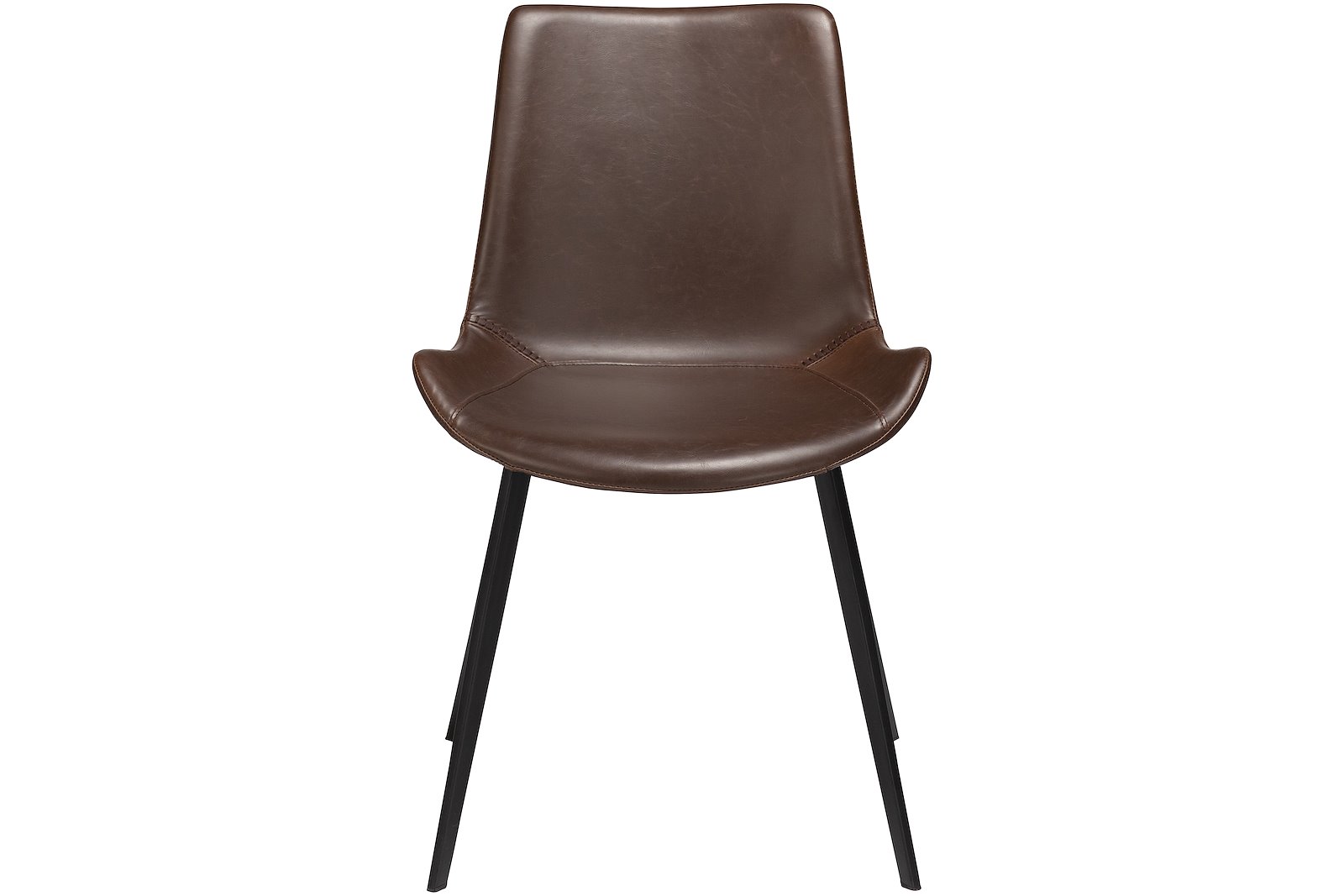 Hype spisestol PU Vintage Cocoa Art og sorte ben.