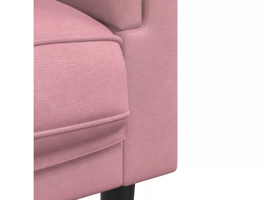 Ensemble de canapés 2 pcs avec coussins rose velours