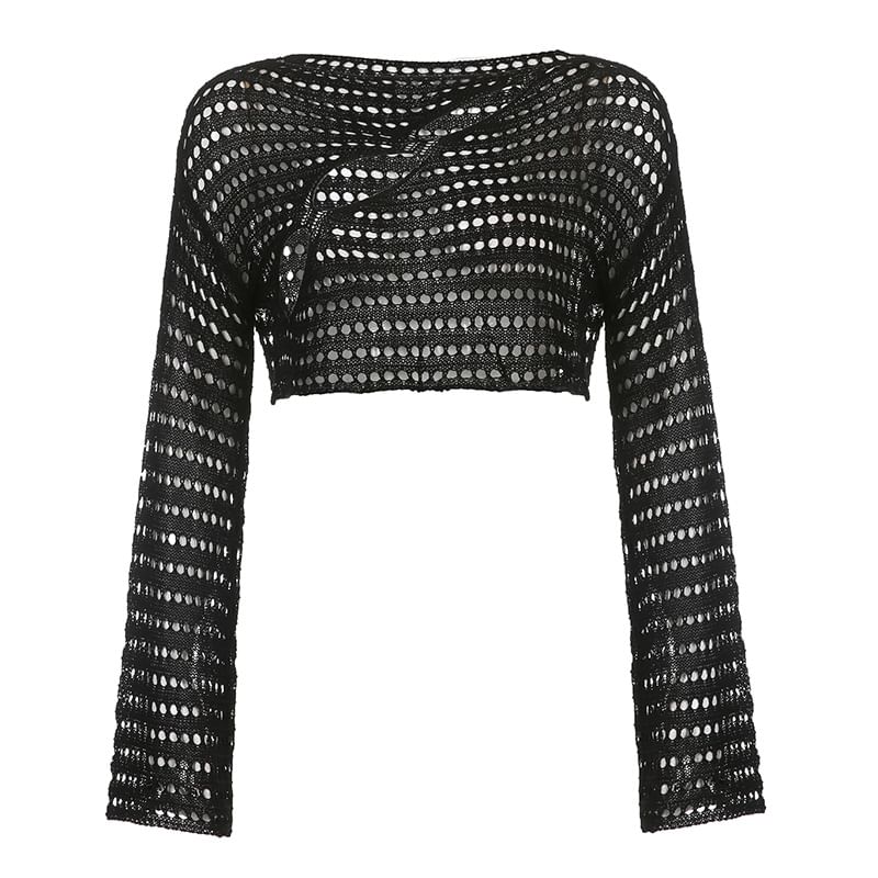 Sosana - Gehaakte crop top met uitgesneden details