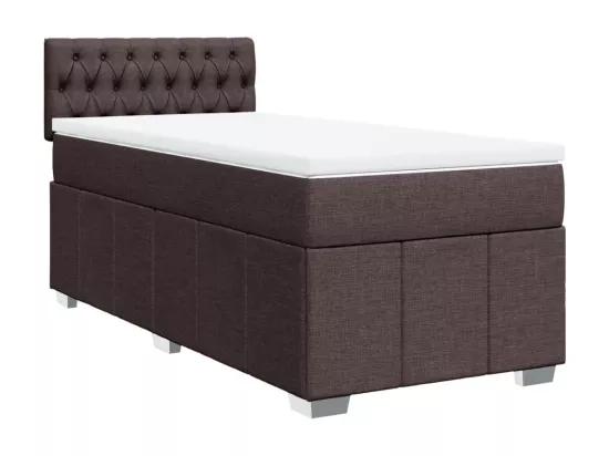 Sommier à lattes de lit avec matelas Marron foncé 90x190 cm