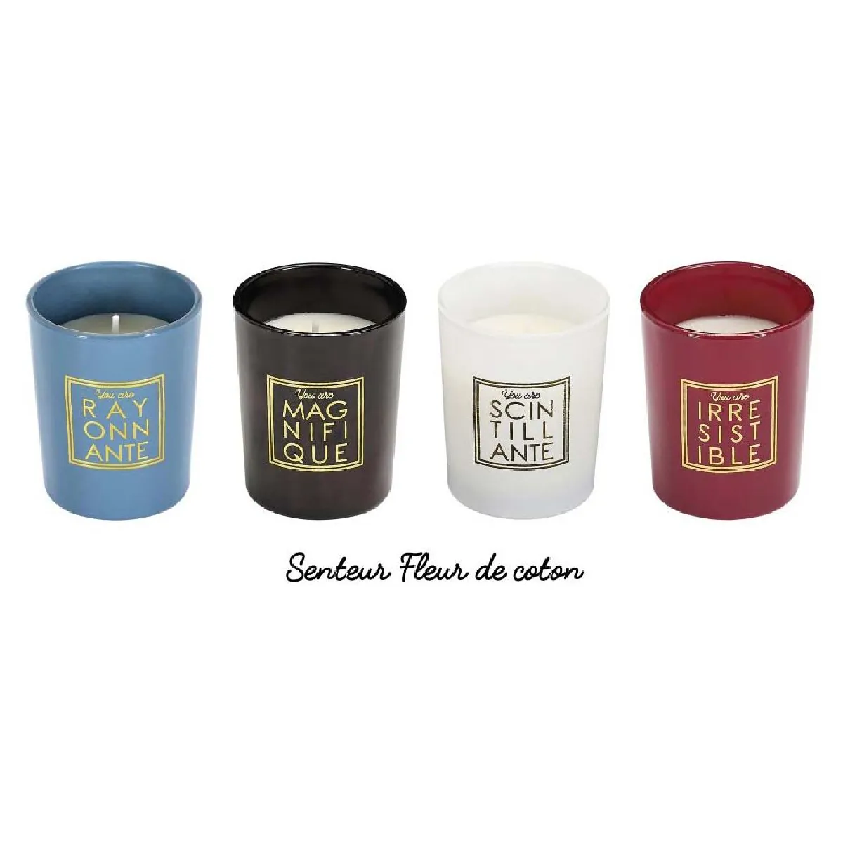 The Home Deco Factory Coffret de 4 Bougies Fleur de Coton - You Are