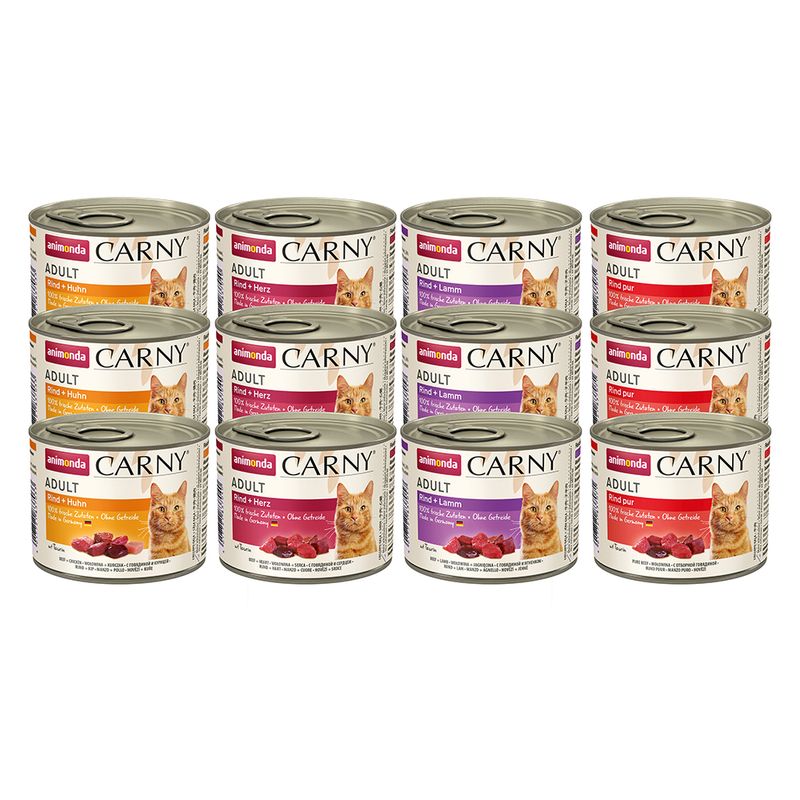 Lot 4 saveurs animonda Carny Adult 12 x 200 g à prix discount sur bitiba.fr
