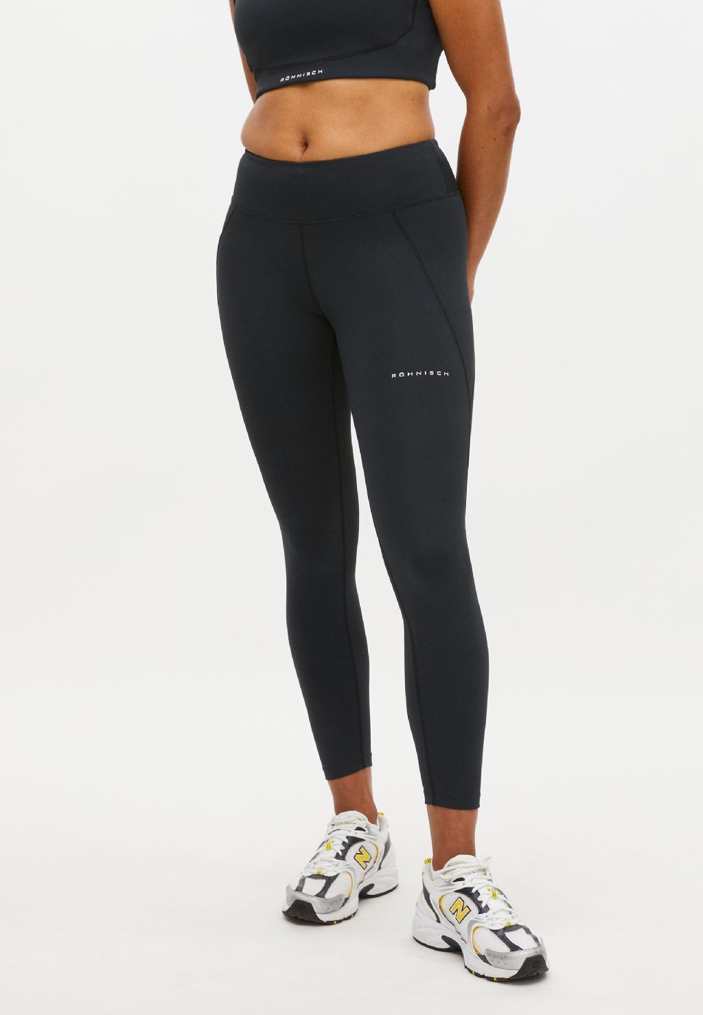 Röhnisch Flattering Reg Waist Hardloopbroek Lang Zwart Dames