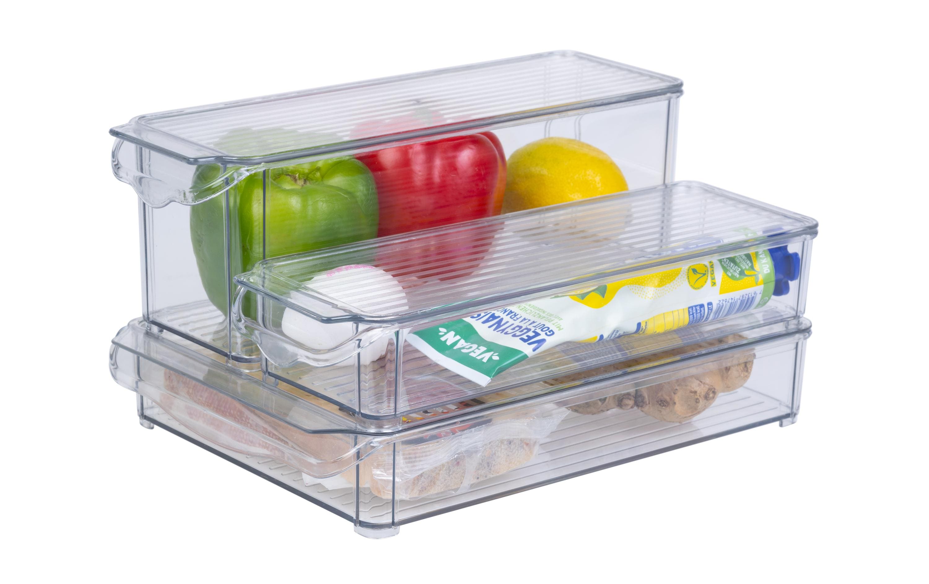 Kühlschrankorganizer 4-teilig, TransparentKühlschrankorganizer Set