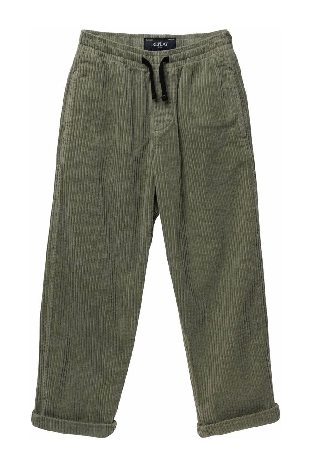 REPLAY broek olijfgroen