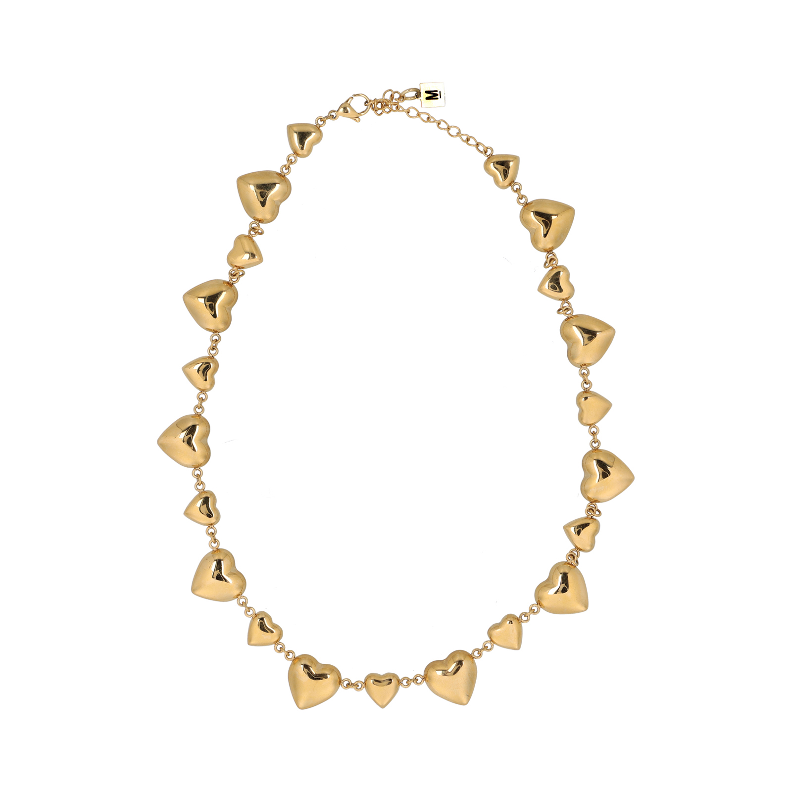 Goudkleurige hartjes ketting