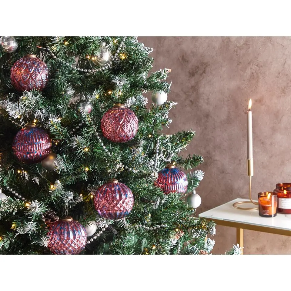 ASTRAL - Kerstballen set van 6 - Roze - Glas