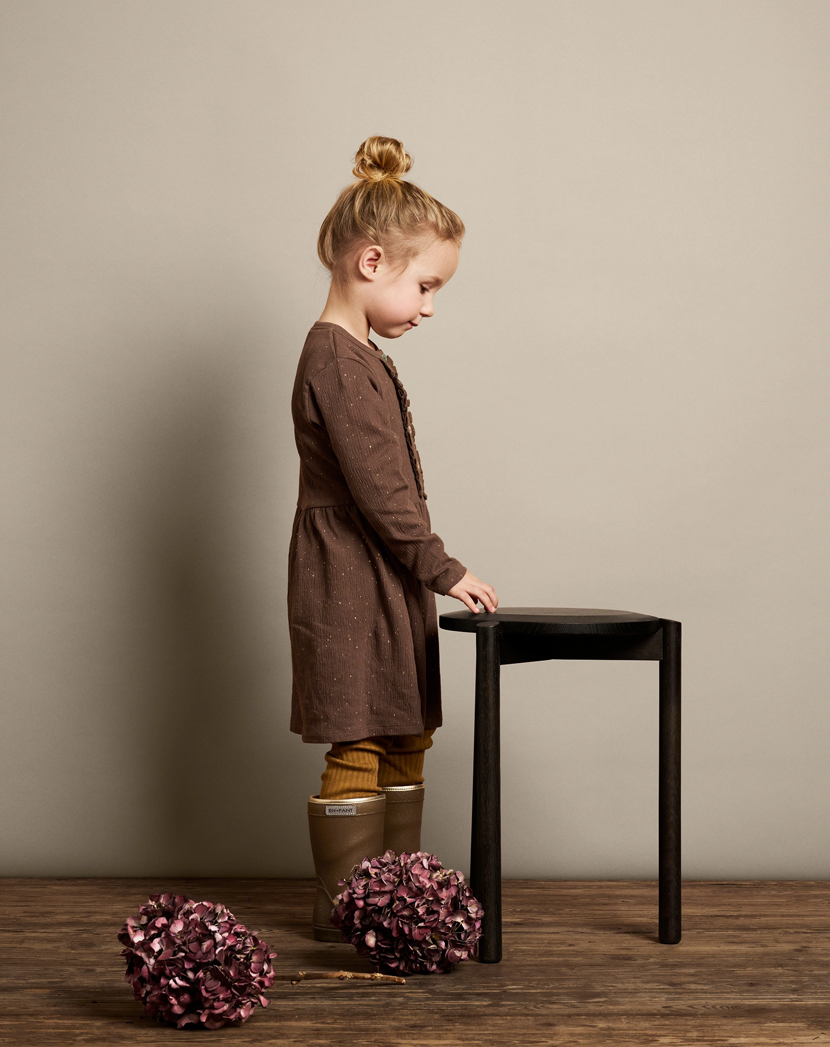Langarm-Kleid GLITTER in chocolate chip