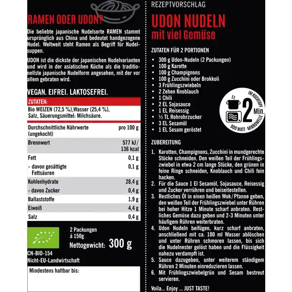 Bio Udon Nudeln