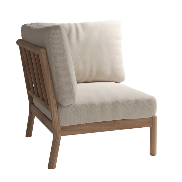 Fritz Hansen - Skagerak Tradition Outdoor Sofa Eckmodul, Teak / light sand
