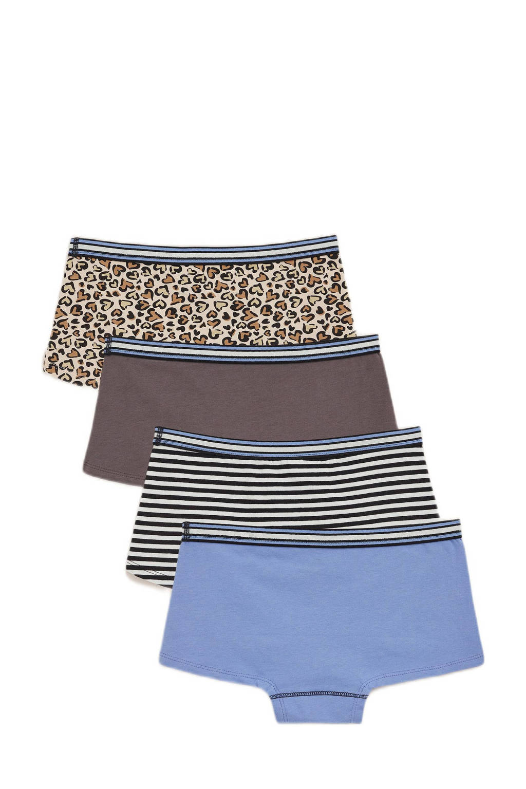 hipsters - set van 4 lichtblauw/bruin