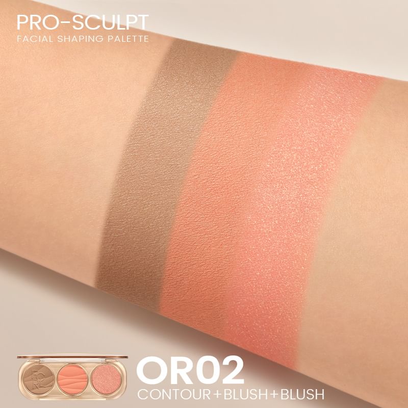 FOCALLURE - 3-in-1 highlight- en blusherpalet - 4 kleuren