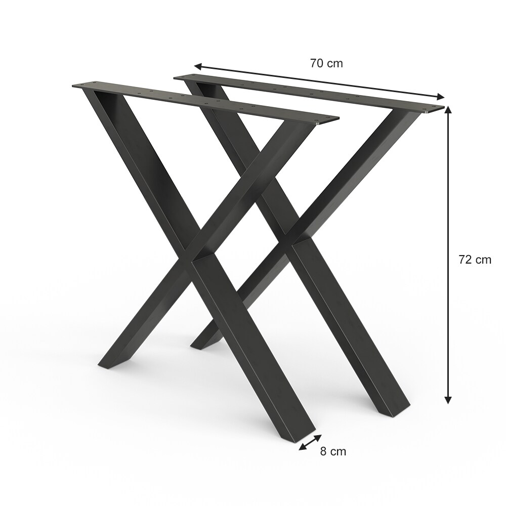 Vicco Loft Tischkufen X-Form 72cm Tischbeine DIY Tischgestell Esstisch Möbelfüße