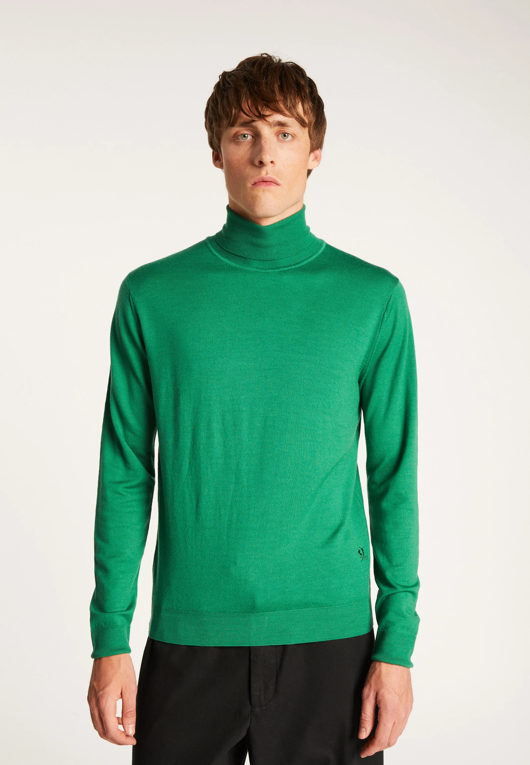 ENZOAH24 - Pull col roulé en laine mérinos | Vert