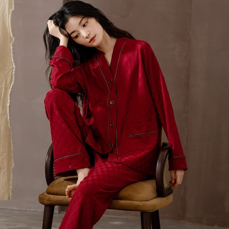 Dazzli - Pyjamaset: Shirt met geborduurd hart + Broek