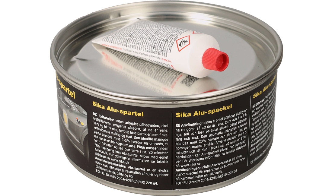 Alu spartelmasse 2kg. inkl hærder
