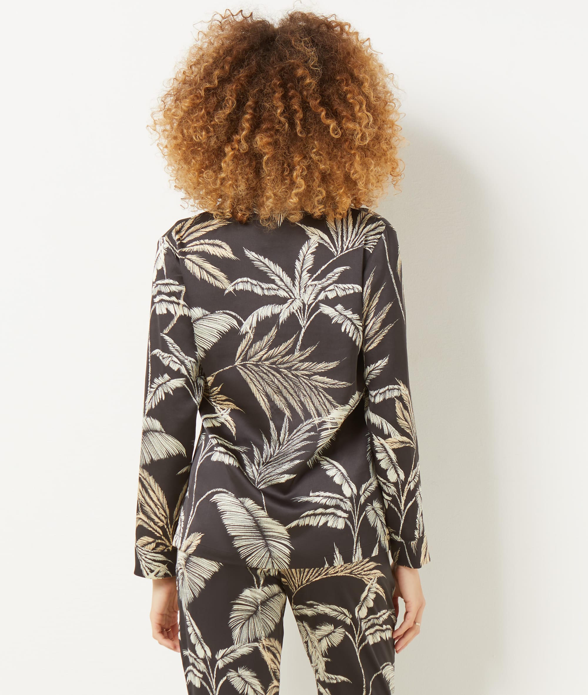 Chemise de pyjama satinée imprimée