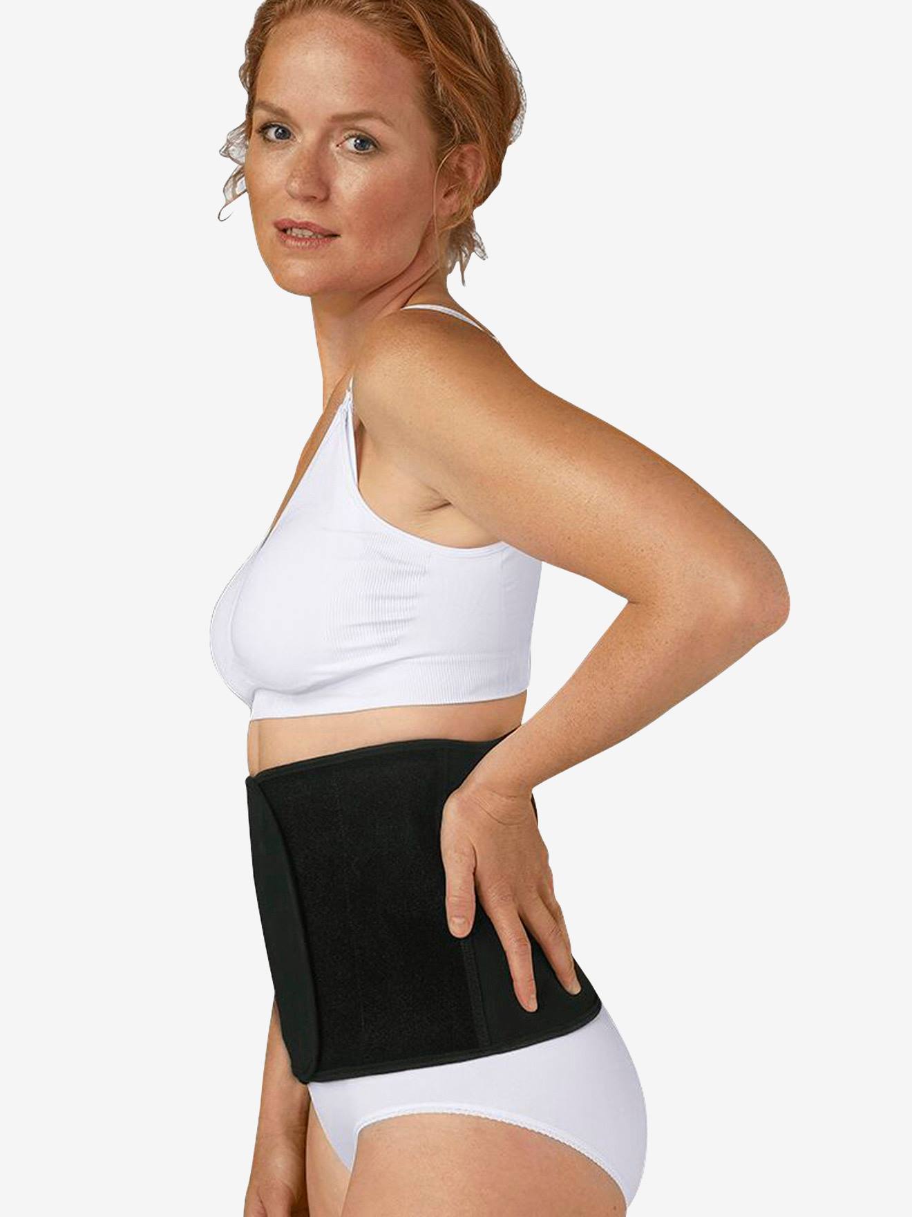 Faixa abdominal pós-parto CARRIWELL, tamanho médio, preta, lisa