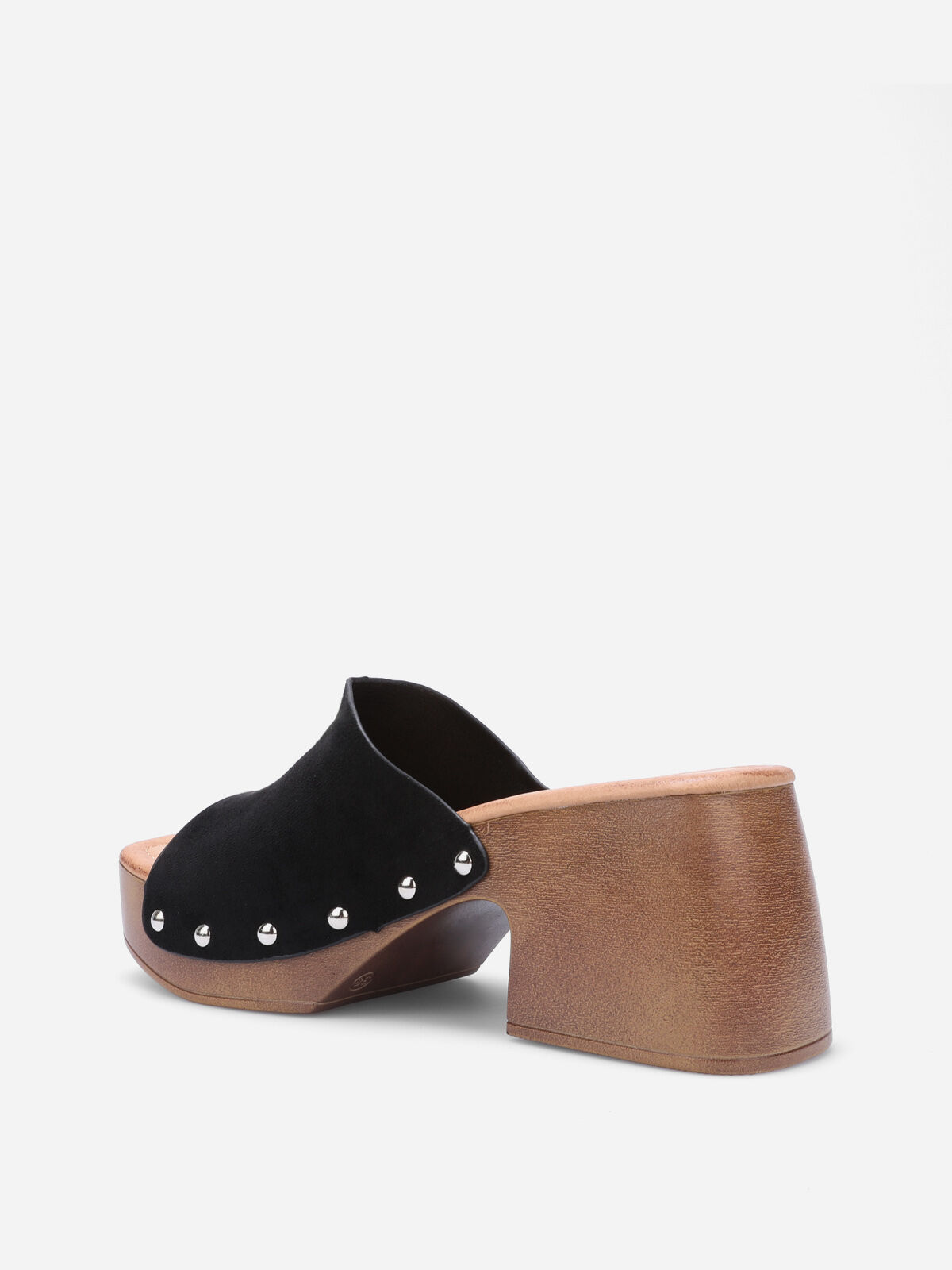 Mules sabots cloutées à plateforme- Noir