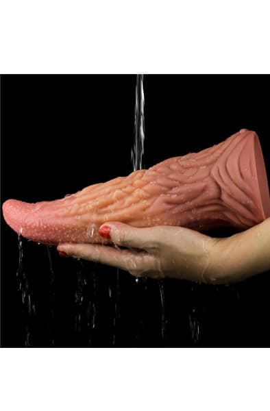 Dual Layered Platinum Silicone Tongue 25cm Dildo