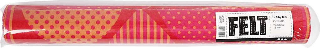 Motivfilt - B 45 CM - Tykkelse 1,5 MM - 180-200 G - Orange - Rød - 1 M