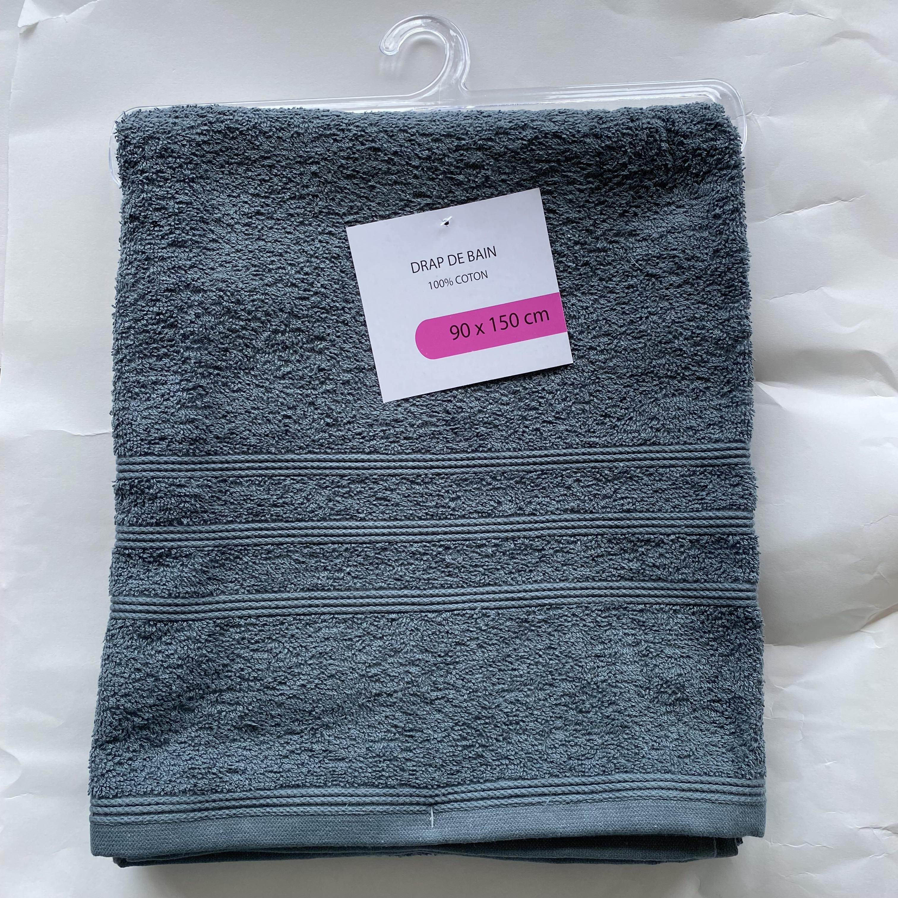 DRAP BAIN 90X150CM GRIS VERT