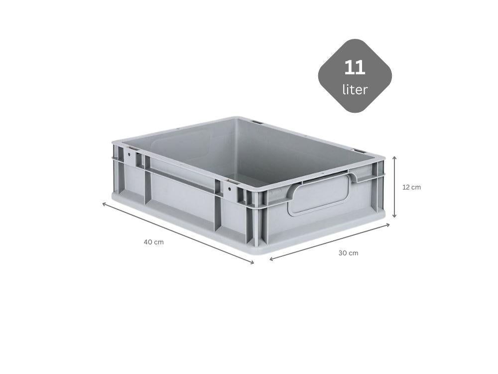 PROREGAL Eurobox Nextgen Economy met handgrepen, gesloten, HxBxD 12 x 30 x 40 cm, 11 liter Euro container, transportbox, stapelbare container