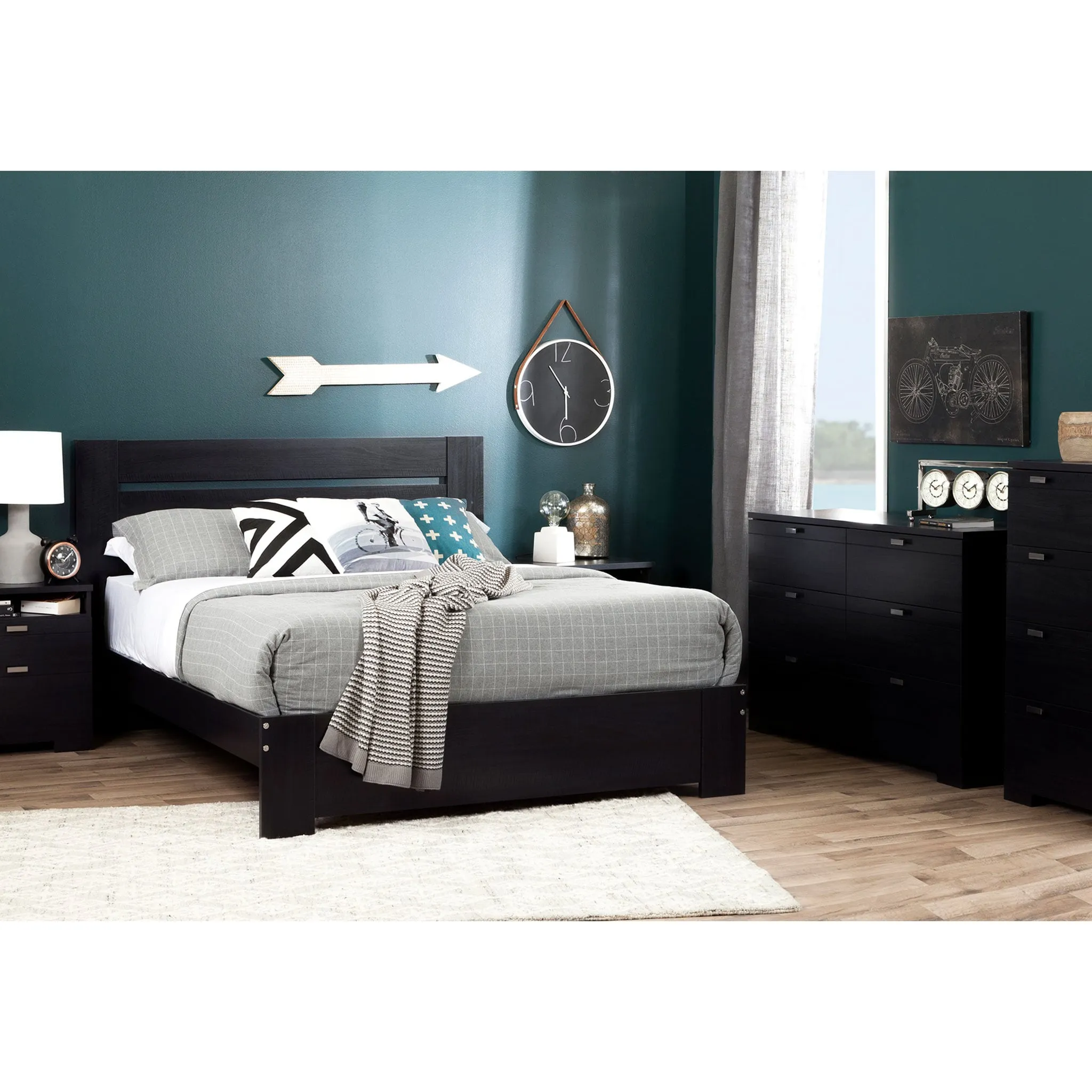South Shore Commode 4 tiroirs - Reevo Chêne noir