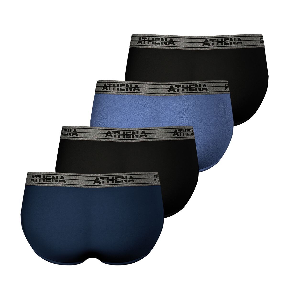 ATHENA<br>Conjunto de 4 cuecas básicas de algodão