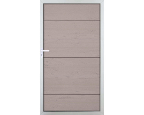 Enkele poort GroJa Novara voorgemonteerd zonder palen, frame zilver 100 x 180 cm zand