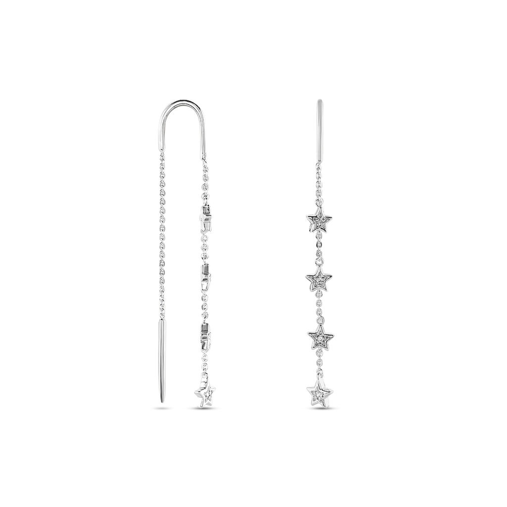 Boucles D'oreilles Pendantes Kory Argent Blanc Oxyde De Zirconium