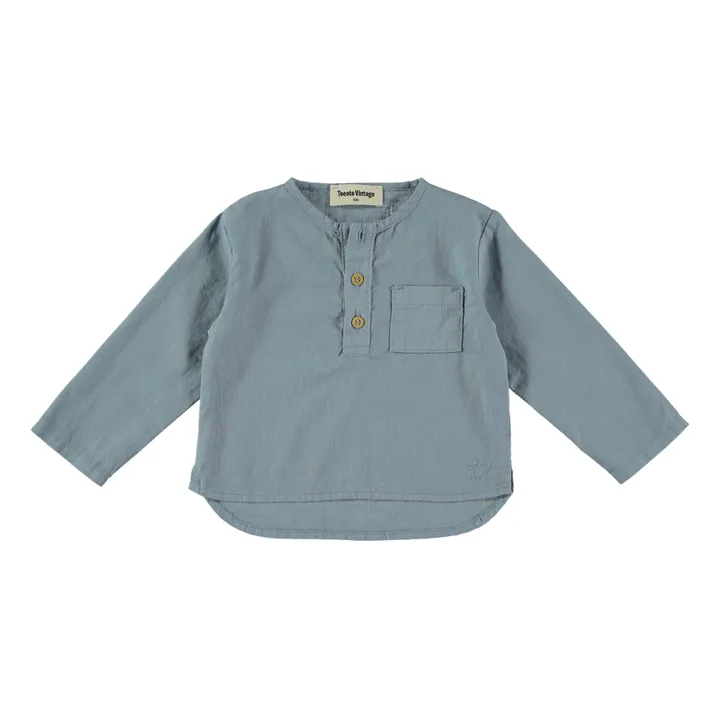 Tocoto Vintage Chemise Baby Col Mao | Bleu