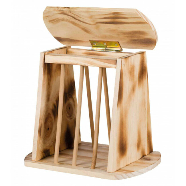 Râtelier à foin en bois avec couvercle pour rongeurs