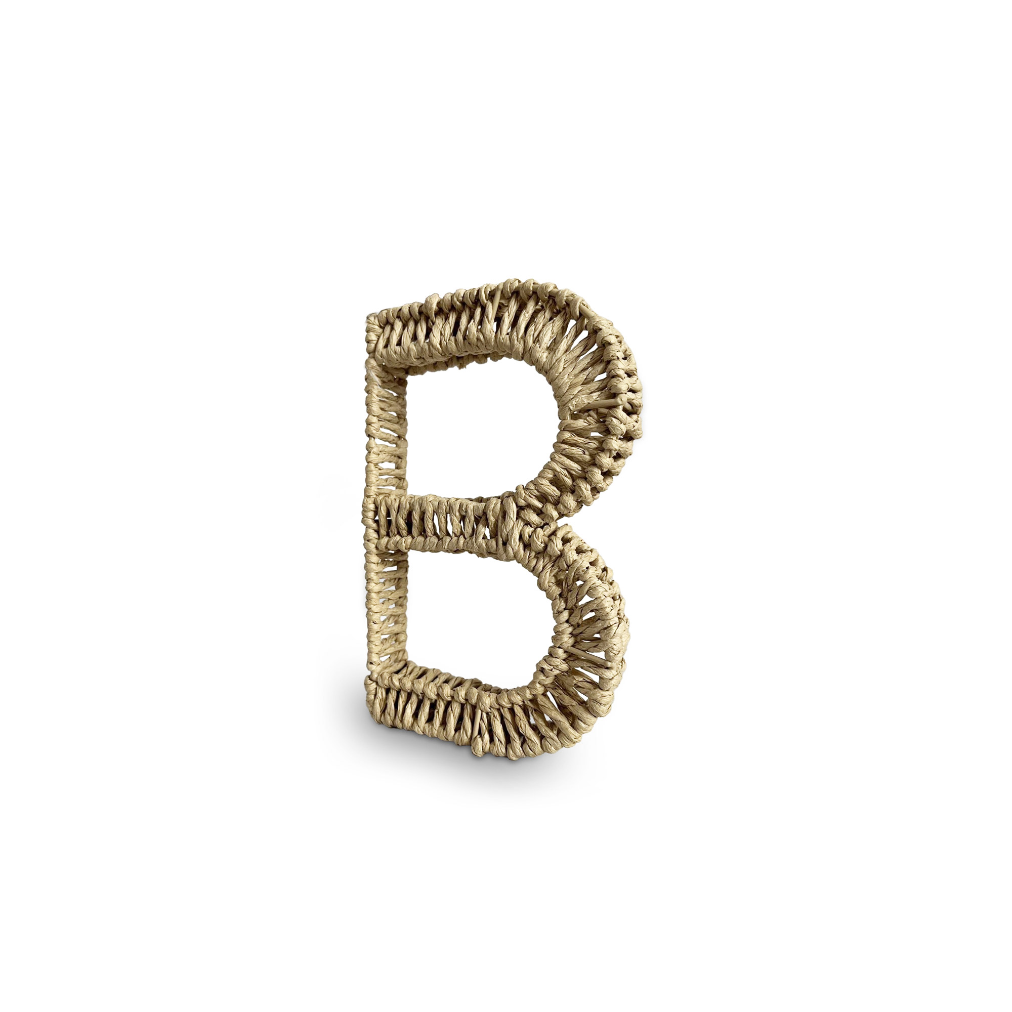 Buchstabe 'B' aus Papiergeflecht, braun, H 20,5 cm, B 12,5 cm, L 3,5 cm von fischer's lagerhaus