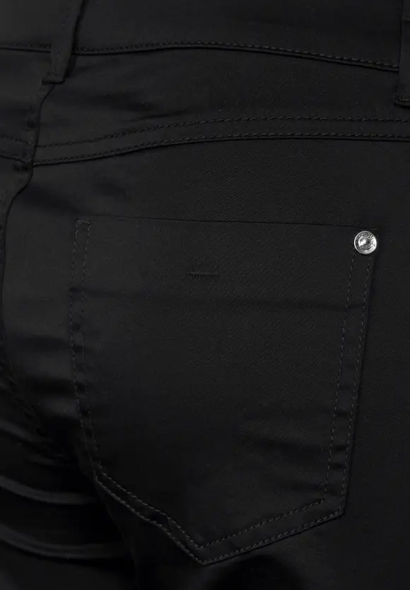 Casual Fit Seidenoptik Hose - Black