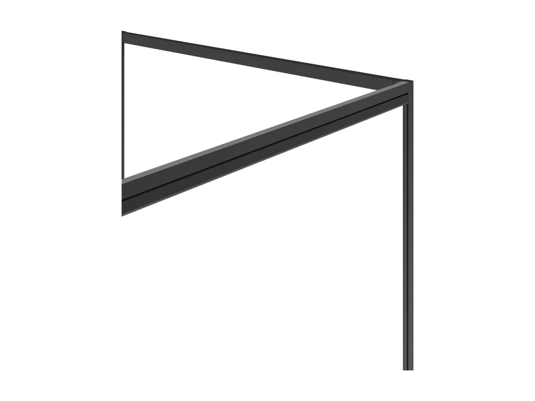Paroi de douche avec porte pivotante noir mat style industriel - 120 x 80 x 195 cm - TORONI